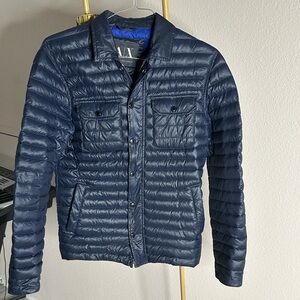 A/X Armani Exchange Men's Deep Blue Puffer Coat